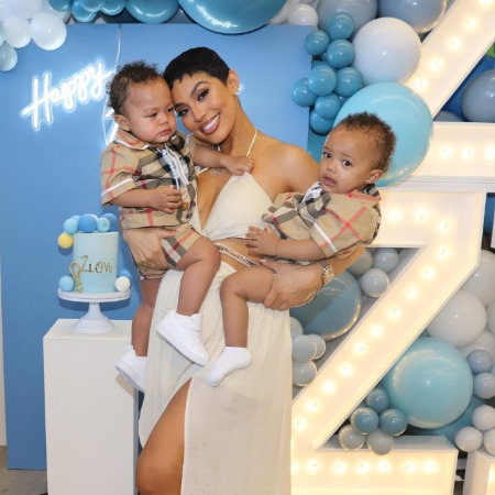 Abby De La Rosa with her twin sons Zion Mixolydian Cannon and Zillion Heir Cannon.